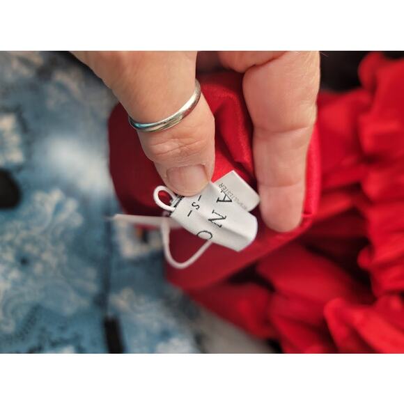 NEW Flamenco Tango Red Multi Tiered Dress SMALL cocktail ayered Fiesta Formal - Picture 11 of 13